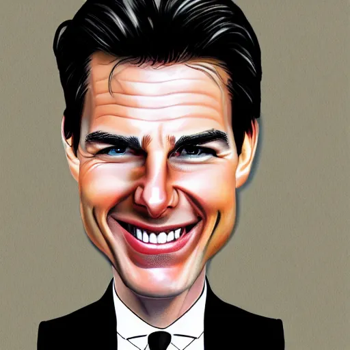 Prompt: caricature drawing of Tom cruise