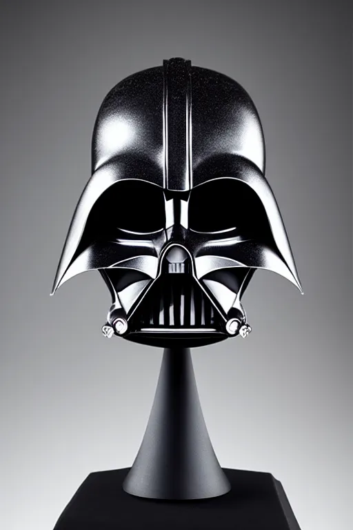 Image similar to dath vader helm designed by wayne barlowe, swarovski and tiffany, symmetry, sci - fi, cinematic, elegant, luxury, perfect light, perfect composition, dlsr photography, sharp focus, dark fantasy, 8 k, ultra hd, sense of awe, highly detailed, realistic, intricate