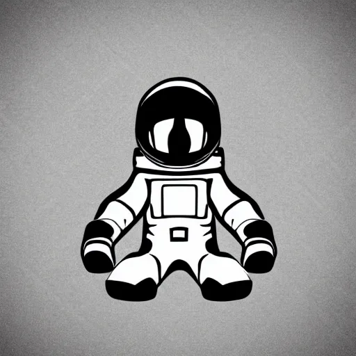 Prompt: origami logo of an astronaut, vector, monochromatic, one line art, sharp focus