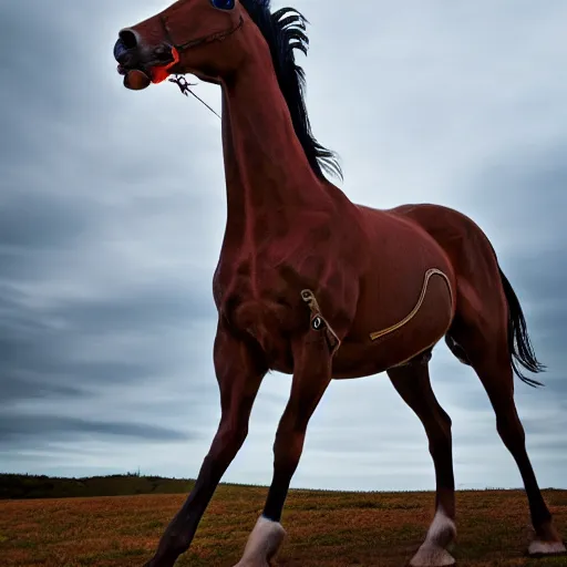 Image similar to cyborg horse, 4 k photography, trending on gurushots