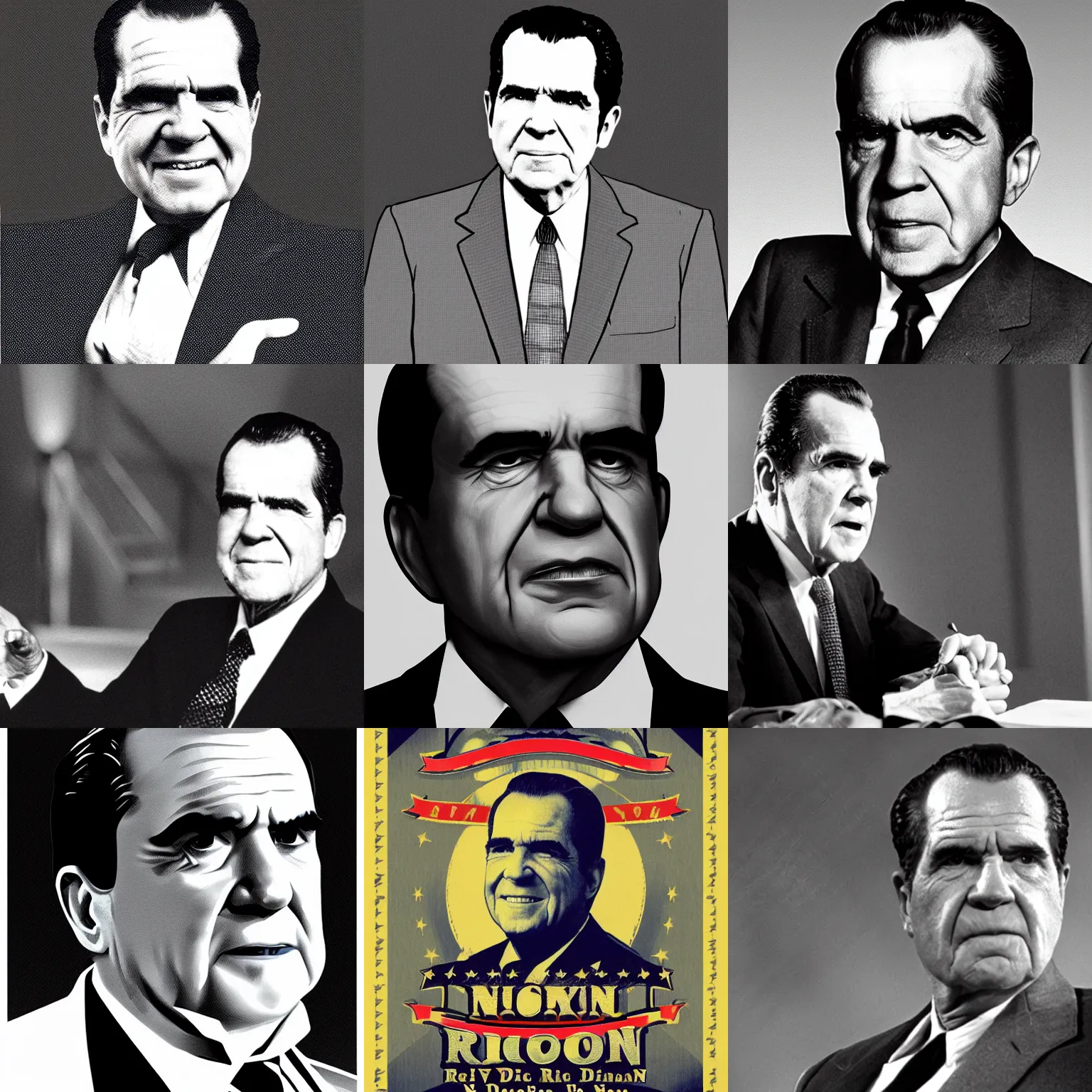 Prompt: Richard Nixon as Return of the Obra Dinn character