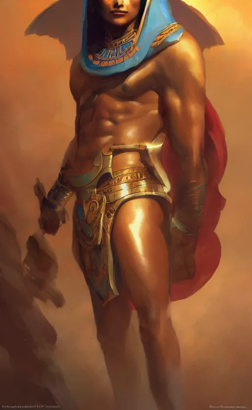 Prompt: An beautiful digital painting of an egyptian prince, by Stanley Artgerm Lau, frank frazetta, Rossdraws, James Jean, gerald brom, Andrei Riabovitchev, Marc Simonetti, and Sakimichan, trending on artstation, SFW version