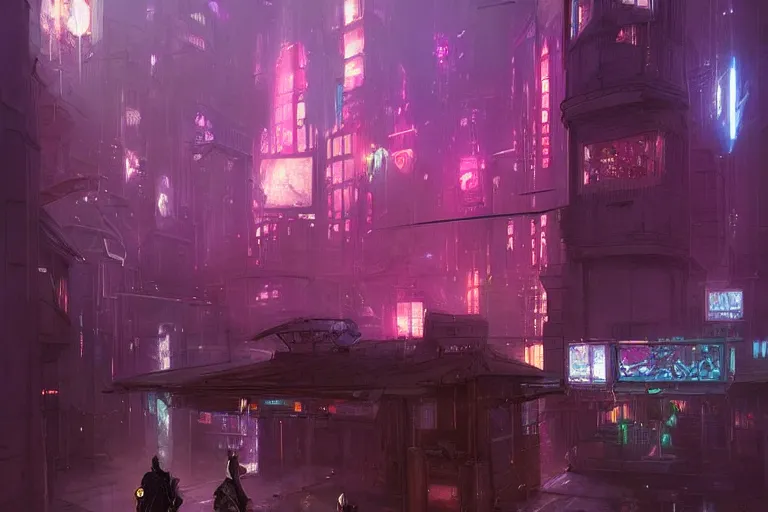 Prompt: Hogwarts cyberpunk city, neon lighting, night city, digital art from artstation by Ruan Jia and Mandy Jurgens and Artgerm and william-adolphe bouguereau and Greg Rutkowski and Wayne Barlowe