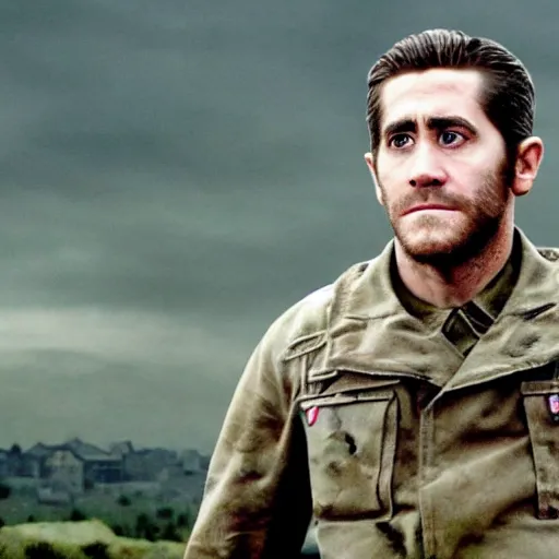 Image similar to jake gyllenhaal starring in Saving Private Ryan