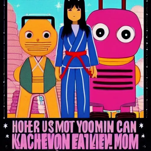 Prompt: Her name is Yoshimi She's a black belt in karate Working for the city She has to discipline her body 'Cause she knows that it's demanding To defeat those evil machines I know she can beat them Oh, Yoshimi they don't believe me But you won't let those robots eat me Yoshimi they don't believe me But you won't let those robots defeat me Those evil-natured robots They're programmed to destroy us She's gotta be strong to fight them So she's taking lots of vitamins 'Cause she knows that it'd be tragic If those evil robots win I know she can beat them Oh Yoshimi they don't believe me But you won't let those robots eat me Yoshimi they don't believe me But you won't let those robots defeat me Yoshimi