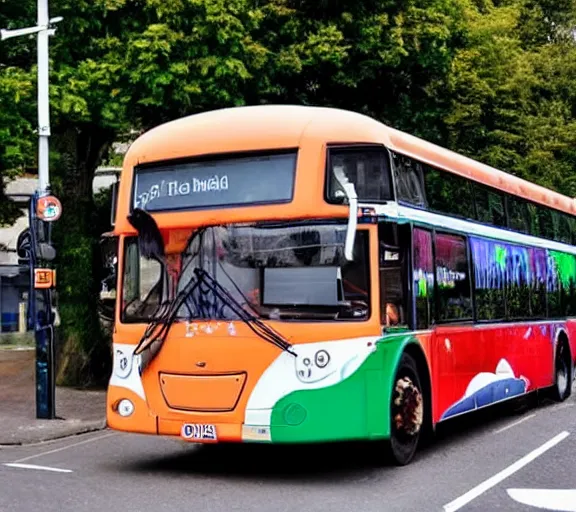 Image similar to graffiti tag on a double decker bus that says ireland