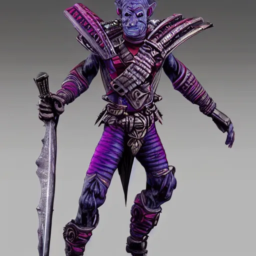 Prompt: githyanki warrior, style of hydro74, red and purple, detailed, 4k