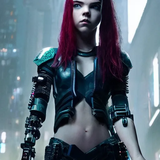 Image similar to Cyberpunk Anya Taylor Joy