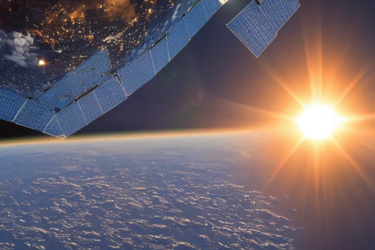 Image similar to photo of sun on earth horizon from the international space station