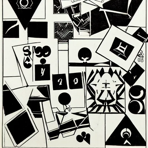 Image similar to a card game, white background, black and white, woodcut, beardsley, aubrey, crepax, guido, moholy - nagy, laszlo, szukalski, stanisław