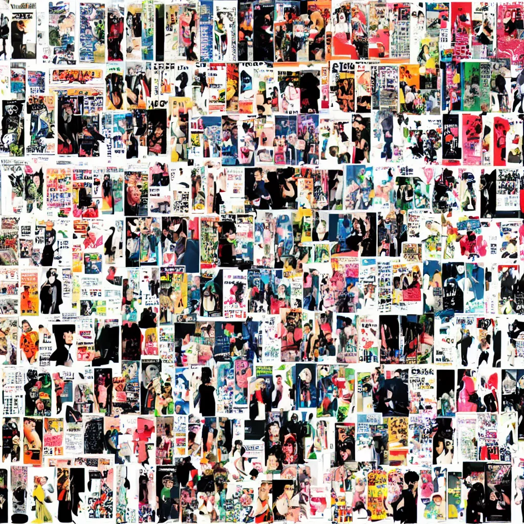 Image similar to collage of japanese magazine cutouts