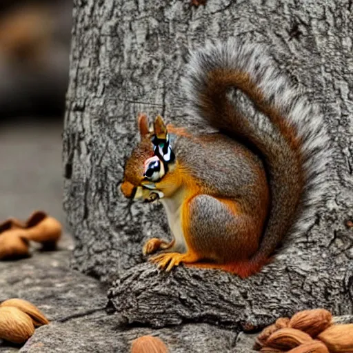 Image similar to squirrel with nut in lava