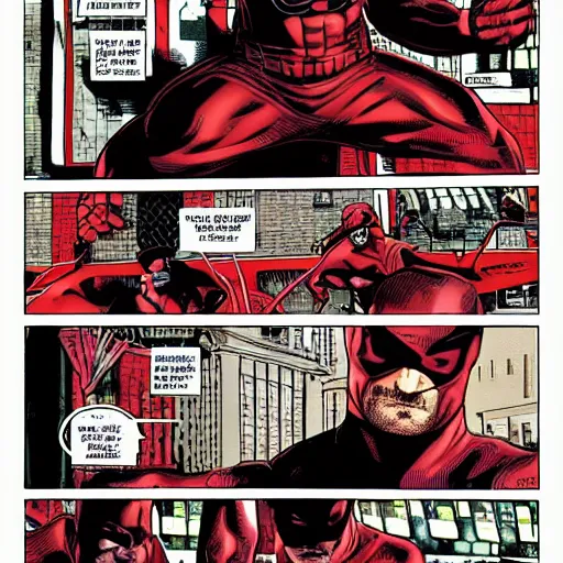 Image similar to detailed daredevil, comic book scene