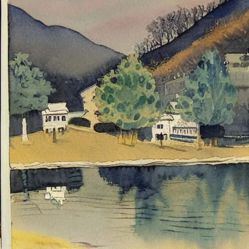 Image similar to watercolor of chuncheon by charles e. burchfield