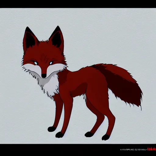 Prompt: ghibli, concept art illustration, fox, white background