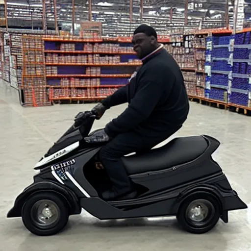 Image similar to NotoriousBIG riding jetski at costco