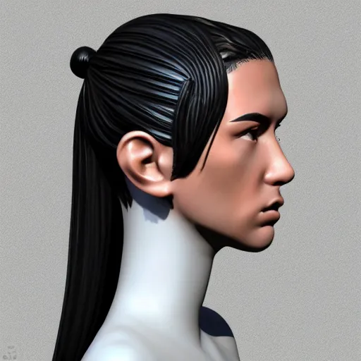 Image similar to Amber Midthunder, 3D Model, head sculpt