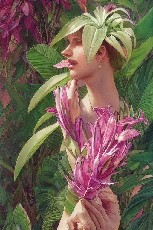 Image similar to ultra realistic illustration, banana plants drawing, pink background, elegant, highly detailed, digital painting, concept art, smooth, sharp focus, illustration, art by artgerm and greg rutkowski and alphonse mucha, haus and hues,