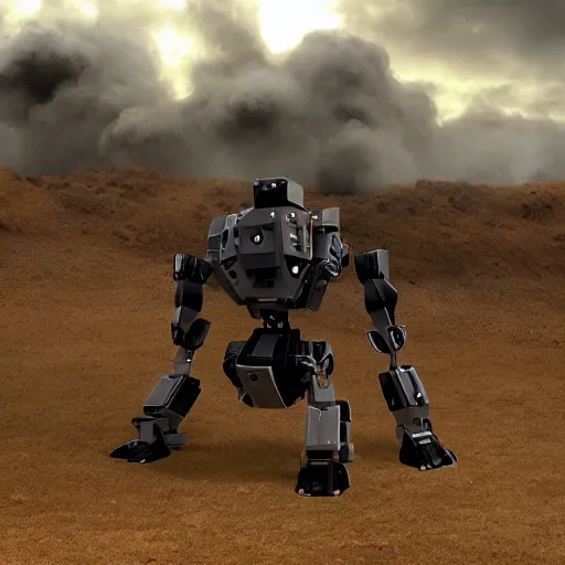 Image similar to Photograph from the 2022 field test of the United State’s humanoid battle mech prototype