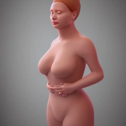 Image similar to portrait of a woman who is shaped like the venus of willendorf, octane render, studio lighting