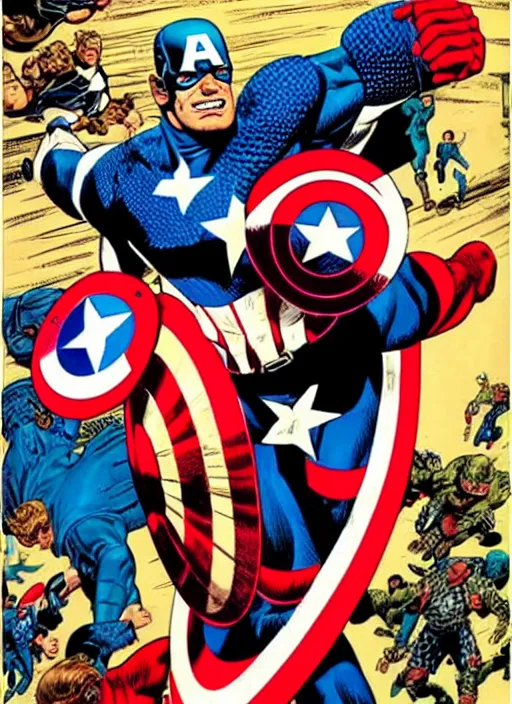 Prompt: captain america reimagined. portrait by clyde caldwell and jean giraud and anton otto fischer and john philip falter and will eisner and gil elvgren