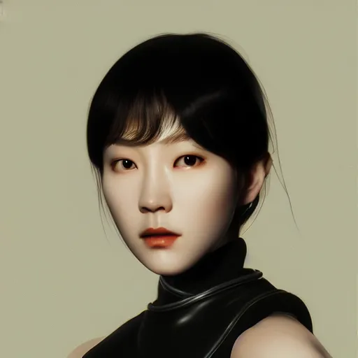 Prompt: Lee Jin-Eun by Vincent Di Fate, rule of thirds, seductive look, beautiful, in intergalactic hq, octane render, masterpiece
