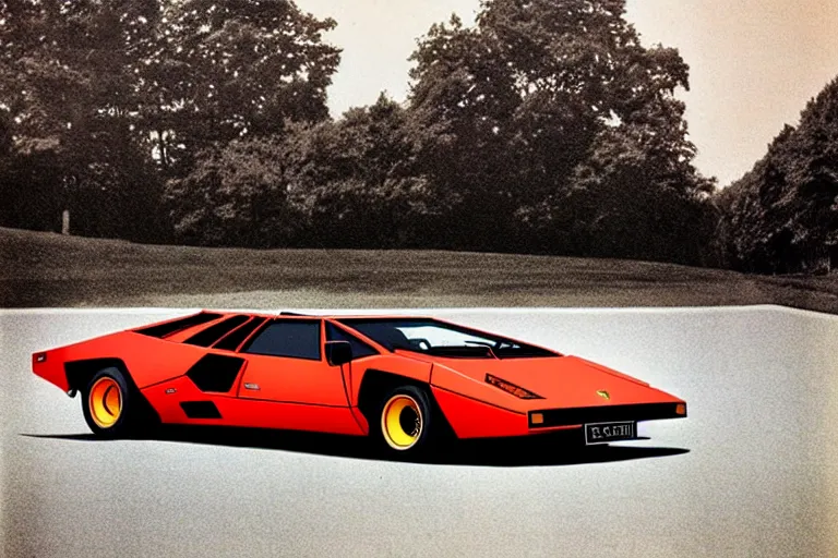 Prompt: lamborghini countach 8 0 s poster