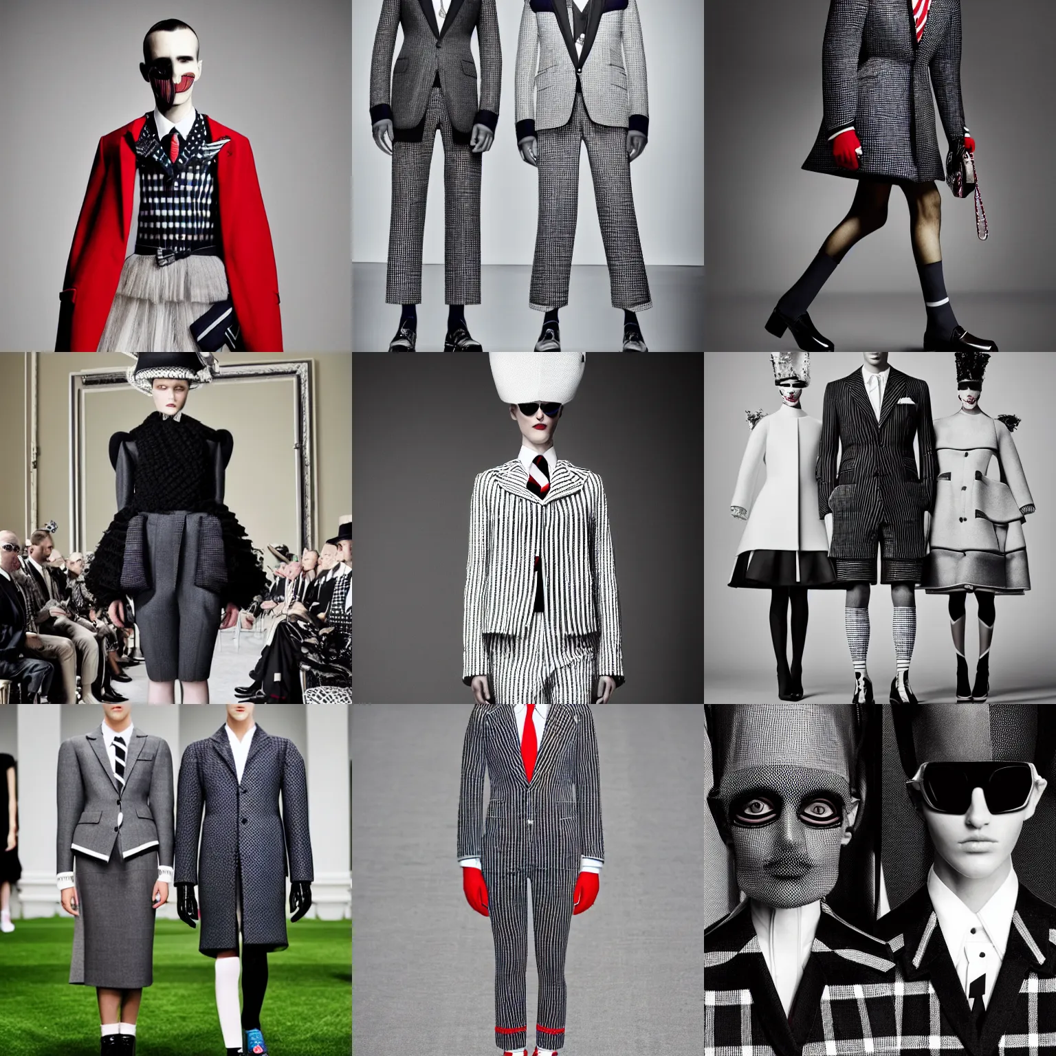 Prompt: fashion by thom browne, high resolution, vogue