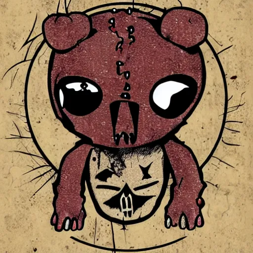 Prompt: dark art grunge vector sketch of a teddy bear with bloody eyes by - invader zim, horror theme, detailed, elegant, intricate