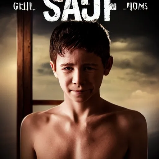 Image similar to a person with cuts and scars, movie poster photo