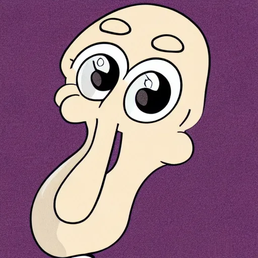 Image similar to handsome squidward, cartoon network style, portrait