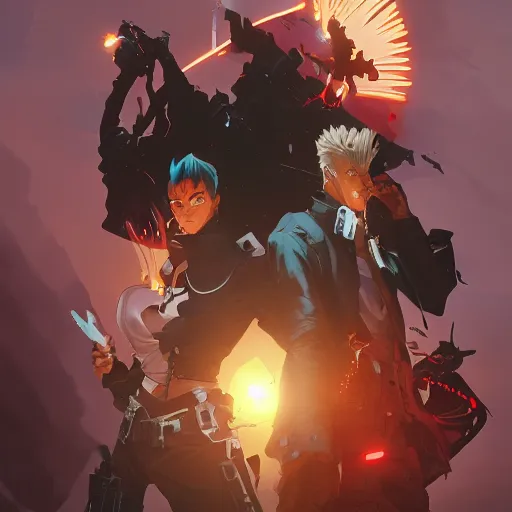 Image similar to hero world trigun, behance hd by jesper ejsing, by rhads, makoto shinkai and lois van baarle, ilya kuvshinov, rossdraws global illumination