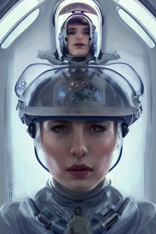 Image similar to portrait futuristic beautiful Europe Airforce armored pilot Girl, at inside of future fighter aircraft, ssci-fi, fantasy, intricate, very very beautiful, elegant, human anatomy, neon light, highly detailed, digital painting, artstation, concept art, soft light, smooth, sharp focus, illustration, art by tian zi and WLOP and alphonse mucha