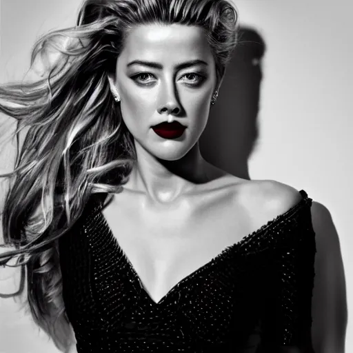 Image similar to portrait of amber heard by mario testino, half body shot, detailed, award winning, sony a 7 r