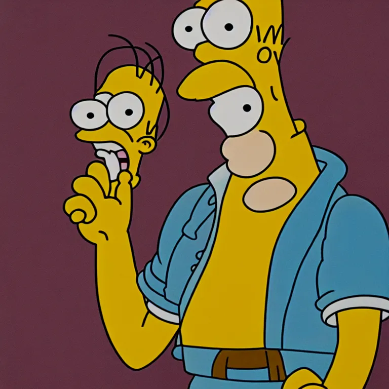 Prompt: portrait of homer simpson with crazy eyes