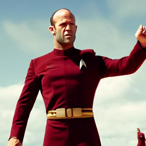 Image similar to jason statham as a starfleet captain in star trek