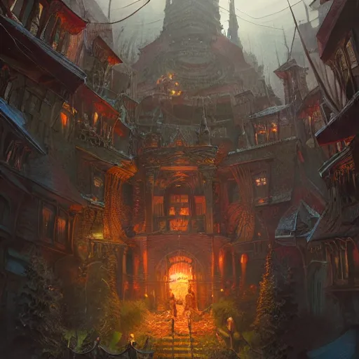 Image similar to goosebumps the movie, highly detailed, illustration, fantasy art, in the style of greg rutkowski, cinematic shot, epic, fantasy, intricate, hyper detailed, artstation, concept art, smooth, sharp focus, ray tracing