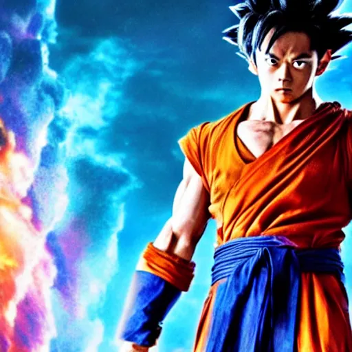 Image similar to film still of goku in the new sci - fi movie, 4 k