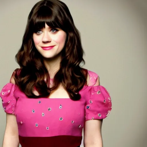 Prompt: Zooey Deschanel has weird eyes and probably hates what people are doing with her likeness