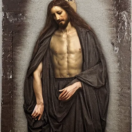 Image similar to jesus in nike streetwear by nicola samori, nike style