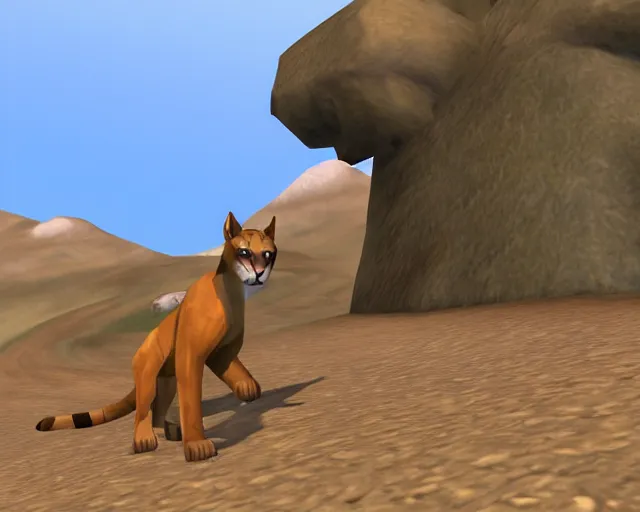 Prompt: mountain lion in runescape 2 full screen