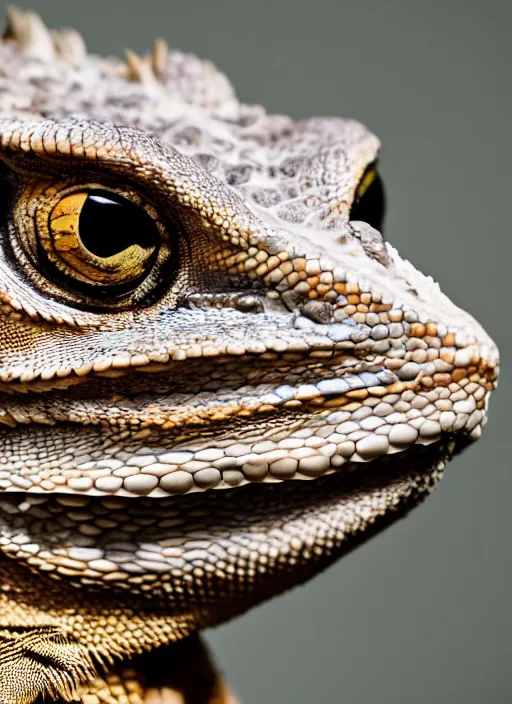 Image similar to dslr portrait still of a bearded dragon wearing a tuxedo, 8 k 8 5 mm f 1. 4