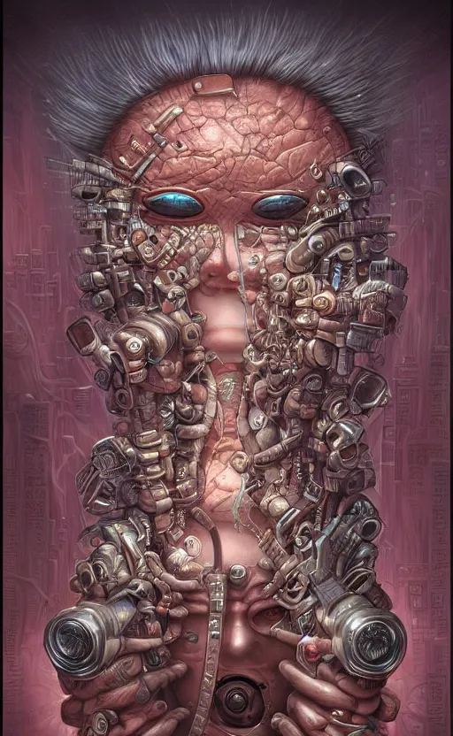 Image similar to cyberpunk cultist by naoto hattori