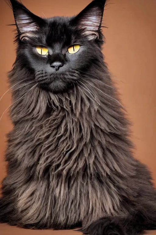 Image similar to studio photo of a black Maine Coon cat