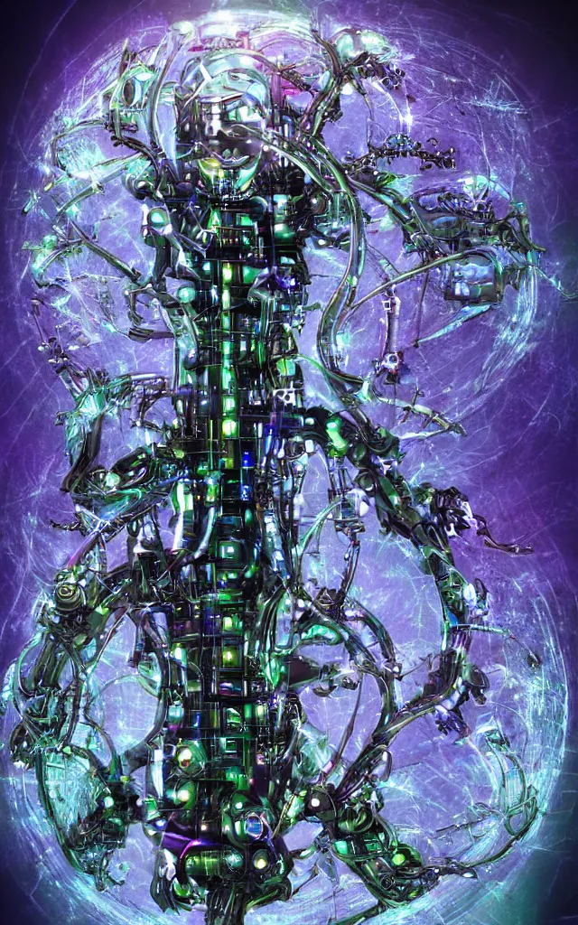 Image similar to futurist cybernetic yggdrasil, future perfect, award winning digital art