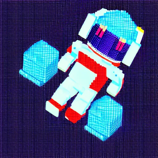 Image similar to astronaut possum, cga graphics scheme, voxel art