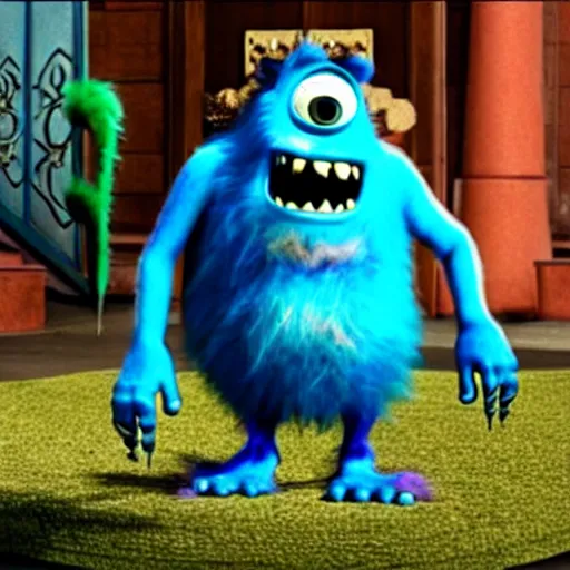 Prompt: A metal fork as a monster in Monsters University