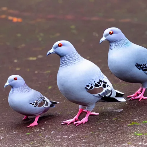 Image similar to a pigeon with three heads, surreal