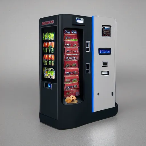 Image similar to berlusconi shaped vending machine, 3 d octane render, unreal engine 5, 8 k, trending on artstation