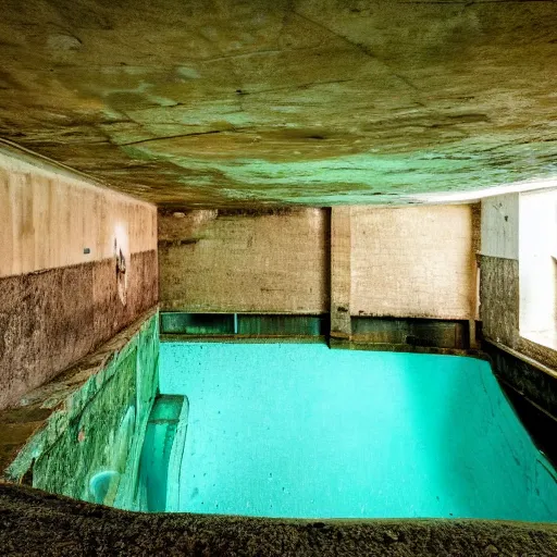 Image similar to abandoned underground hotel pool,